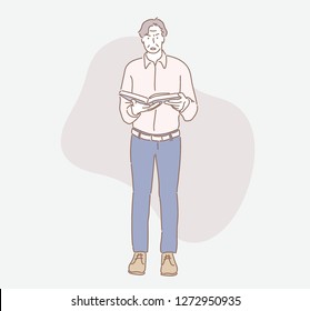 The teacher is having an angry face. concept illustration. flat design vector graphic style