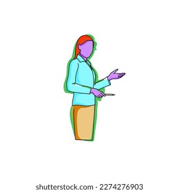 Teacher Holding Pointer Presenting New Ideas To Students. Researcher Showing Recent Concepts To Colleagues. Businessman Creating New Financial Strategy