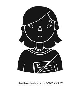 Teacher icon in black style isolated on white background. People of different profession symbol stock vector illustration.