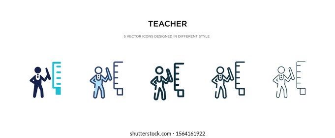 teacher icon in different style vector illustration. two colored and black teacher vector icons designed in filled, outline, line and stroke style can be used for web, mobile, ui