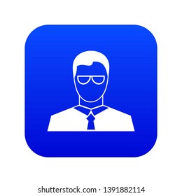 Teacher icon digital blue for any design isolated on white vector illustration