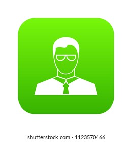 Teacher icon digital green for any design isolated on white vector illustration