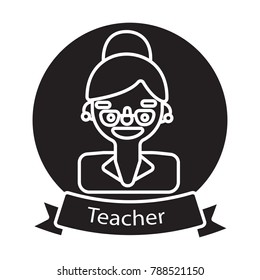 teacher icon flat black