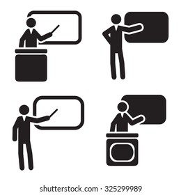 Teacher icon in four variations