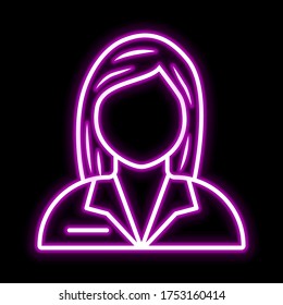 Teacher icon. Glowing sign logo vector