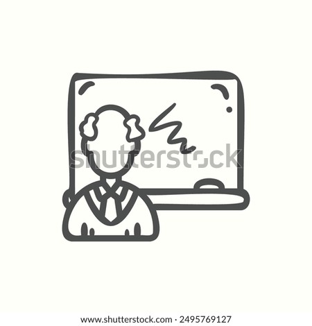 teacher icon, isolated handdrawn icon theme back to school