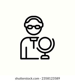 Lehrersymbol einzeln auf hellem Hintergrund, perfekt für Website, Blog, Logo, Grafikdesign, soziale Medien, Benutzeroberfläche, mobile App