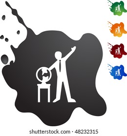 Icono del profesor aislado de la web en un fondo.