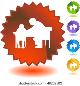 Teacher icon isolated web icon on a background.