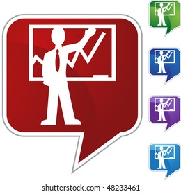 Teacher icon isolated web icon on a background.