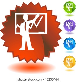 Teacher icon isolated web icon on a background.