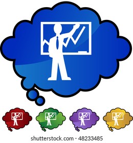 Icono del profesor aislado de la web en un fondo.