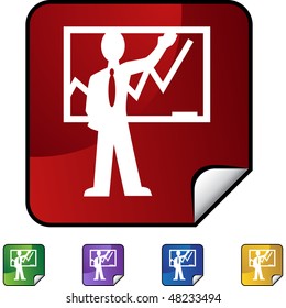 Teacher icon isolated web icon on a background.