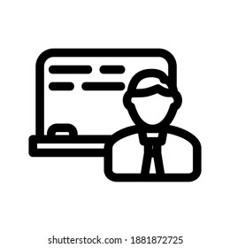 Teacher icon or logo isolated sign symbol vector illustration - high quality black style vector icons
