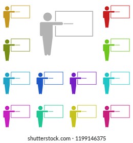 Teacher icon in multi color style. Simple glyph vector of education set for UI and UX, website or mobile application
