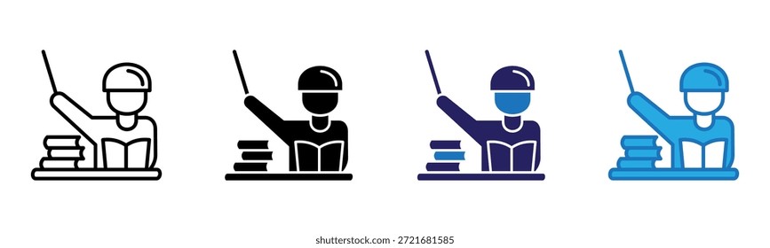Icono del profesor Multi Style Ilustración vectorial