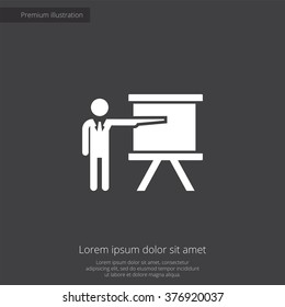 teacher icon, on dark background