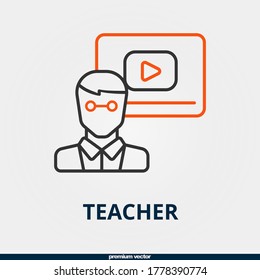 teacher icon, premium bicolor teacher icon.