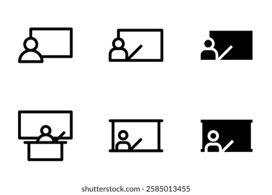 teacher icon set design template