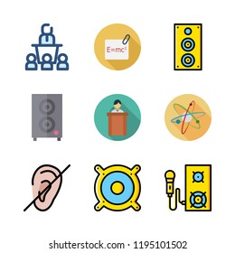 teacher icon set. vector set about deaf, conference, physics and lecture icons set.