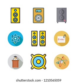 teacher icon set. vector set about physics, lecture and speaker icons set.