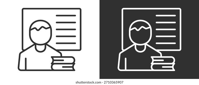Teacher Icon Set Vector Collection Isolated In Black And White