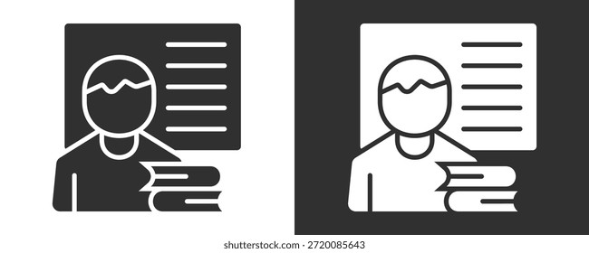 Teacher Icon Set Vector Collection Isolated In Black And White
