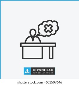 teacher icon. simple outline teacher vector icon. on white background.
