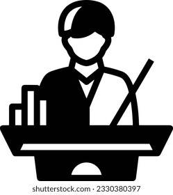 Teacher icon symbol vector image. Illustration of the training business school classroom icon design image. EPS 10