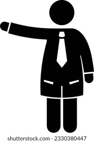 Imagen vectorial del símbolo de icono del profesor. Ilustración de la imagen de diseño del icono de la escuela de negocios. EPS 10