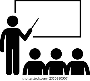 Teacher icon symbol vector image. Illustration of the training business school classroom icon design image. EPS 10