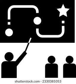 Imagen vectorial del símbolo de icono del profesor. Ilustración de la imagen de diseño del icono de la escuela de negocios. EPS 10