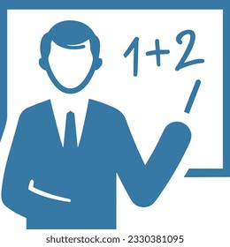 Teacher icon symbol vector image. Illustration of the training business school classroom icon design image. EPS 10