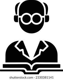 Imagen vectorial del símbolo de icono del profesor. Ilustración de la imagen de diseño del icono de la escuela de negocios. EPS 10
