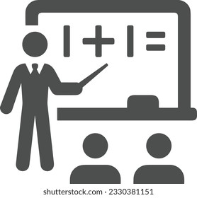 Teacher icon symbol vector image. Illustration of the training business school classroom icon design image. EPS 10