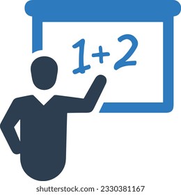 Teacher icon symbol vector image. Illustration of the training business school classroom icon design image. EPS 10