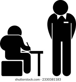 Imagen vectorial del símbolo de icono del profesor. Ilustración de la imagen de diseño del icono de la escuela de negocios. EPS 10