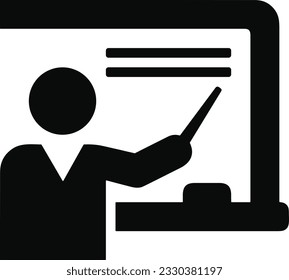 Teacher icon symbol vector image. Illustration of the training business school classroom icon design image. EPS 10