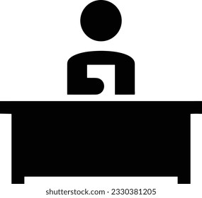 Imagen vectorial del símbolo de icono del profesor. Ilustración de la imagen de diseño del icono de la escuela de negocios. EPS 10