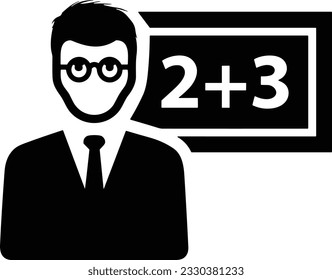 Teacher icon symbol vector image. Illustration of the training business school classroom icon design image. EPS 10