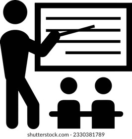Imagen vectorial del símbolo de icono del profesor. Ilustración de la imagen de diseño del icono de la escuela de negocios. EPS 10
