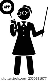 Teacher icon symbol vector image. Illustration of the training business school classroom icon design image. EPS 10