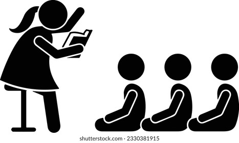 Teacher icon symbol vector image. Illustration of the training business school classroom icon design image. EPS 10