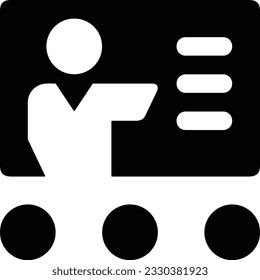 Imagen vectorial del símbolo de icono del profesor. Ilustración de la imagen de diseño del icono de la escuela de negocios. EPS 10