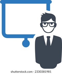 Teacher icon symbol vector image. Illustration of the training business school classroom icon design image. EPS 10