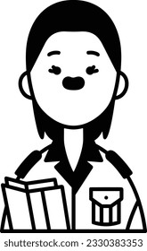 Imagen vectorial del símbolo de icono del profesor. Ilustración de la imagen de diseño del icono de la escuela de negocios. EPS 10