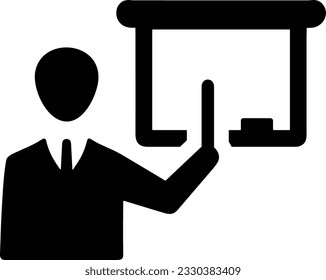 Imagen vectorial del símbolo de icono del profesor. Ilustración de la imagen de diseño del icono de la escuela de negocios. EPS 10