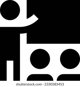 Imagen vectorial del símbolo de icono del profesor. Ilustración de la imagen de diseño del icono de la escuela de negocios. EPS 10