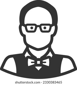 Imagen vectorial del símbolo de icono del profesor. Ilustración de la imagen de diseño del icono de la escuela de negocios. EPS 10