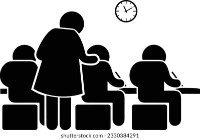 Teacher icon symbol vector image. Illustration of the training business school classroom icon design image. EPS 10